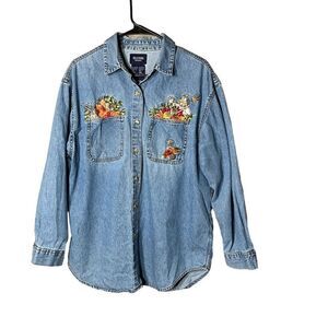 Vintage Solutions Original Fall Harvest Embroidered Button Down‎ Size Large